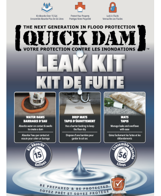 WU-KIT QuickDam : le seau qui contient et éponge une fuite en 5 minutes