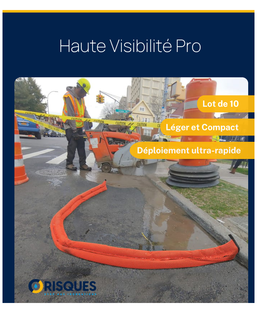 10 Boudins "Haute Visibilité Pro" anti-inondations Quickdam