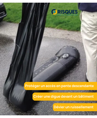 Watercurb vide, plié et porté à la main pour le transport