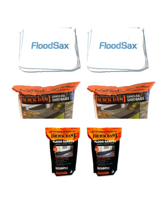 Pack Villa anti-inondation : 40 FloodSax + 12 sacs QuickDam + 2 boudins
